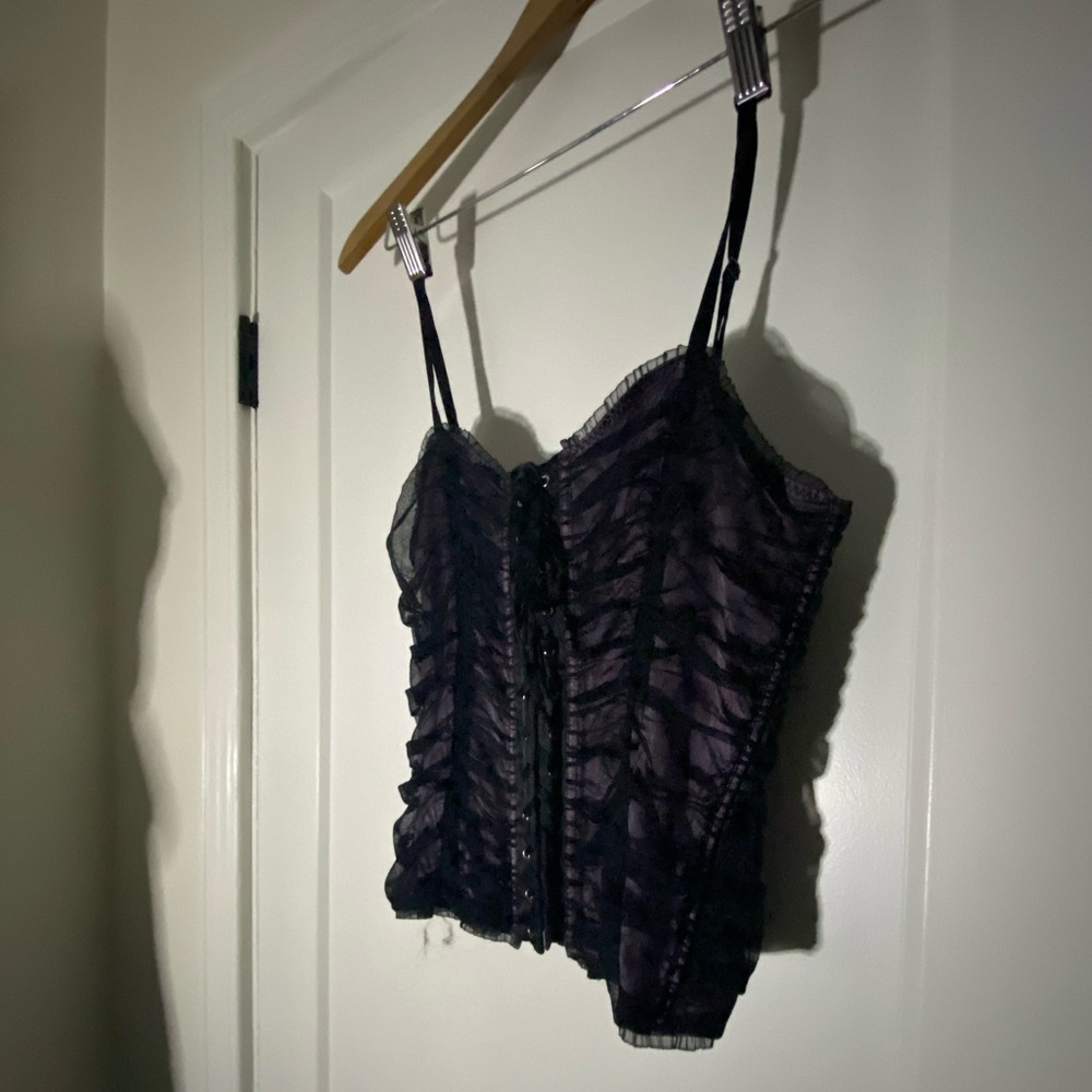 Y2K purple vintage grunge corset, size M